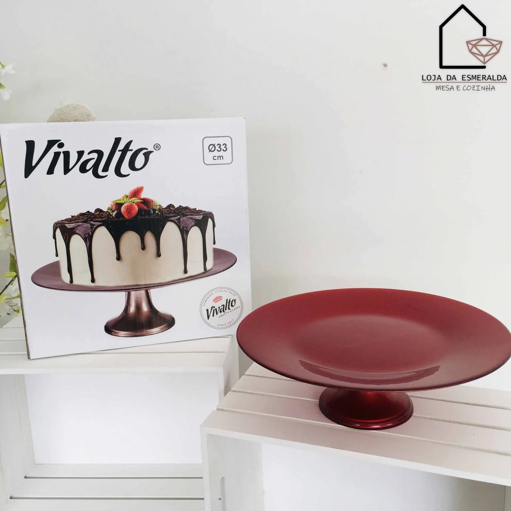 Prato p/ Bolo | Vidro Vermelho