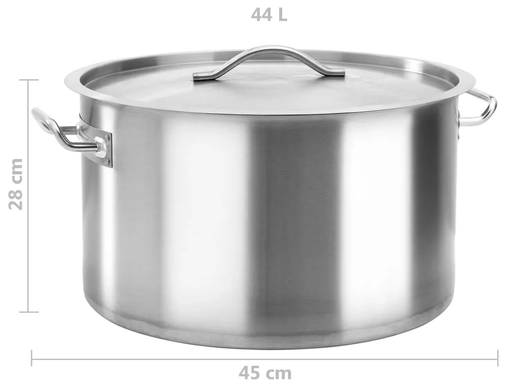 Panela 44 L 45x28 cm aço inoxidável