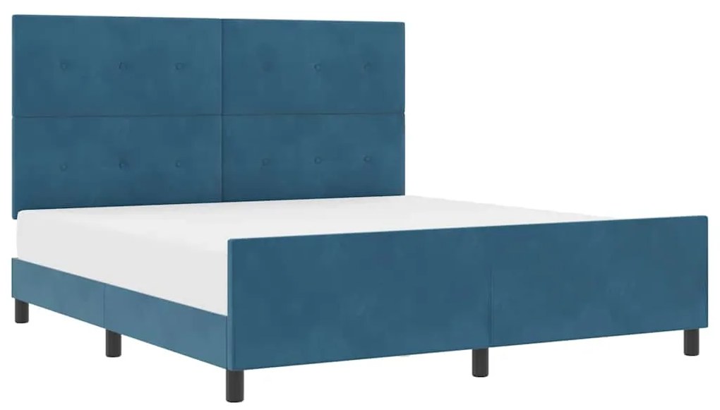 Cama vidaXL Azul Escuro 180x200 cm Veludo