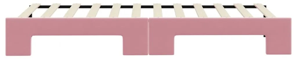 Sofá-cama com gavetão 80x200 cm veludo rosa