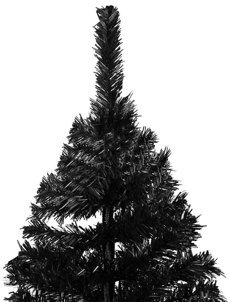 Árvore Natal artificial pré-iluminada c/ bolas 240cm PVC preto