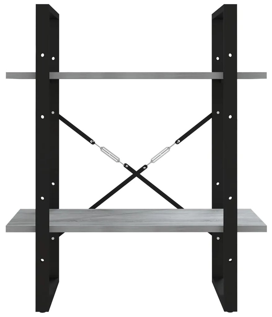 Estante 2 prat. 60x30x70 cm derivados madeira cinzento sonoma