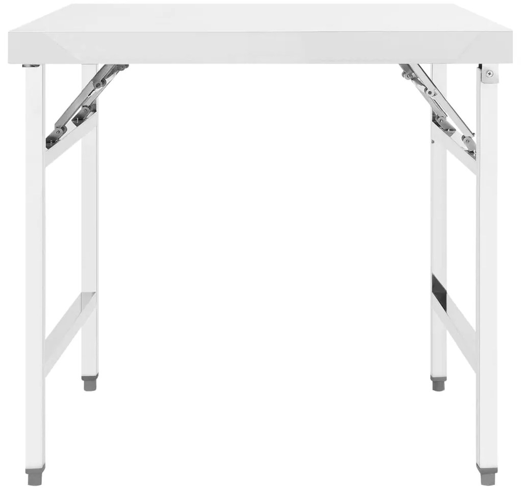 Mesa de trabalho de cozinha dobrável 85x60x80 cm aço inoxidável