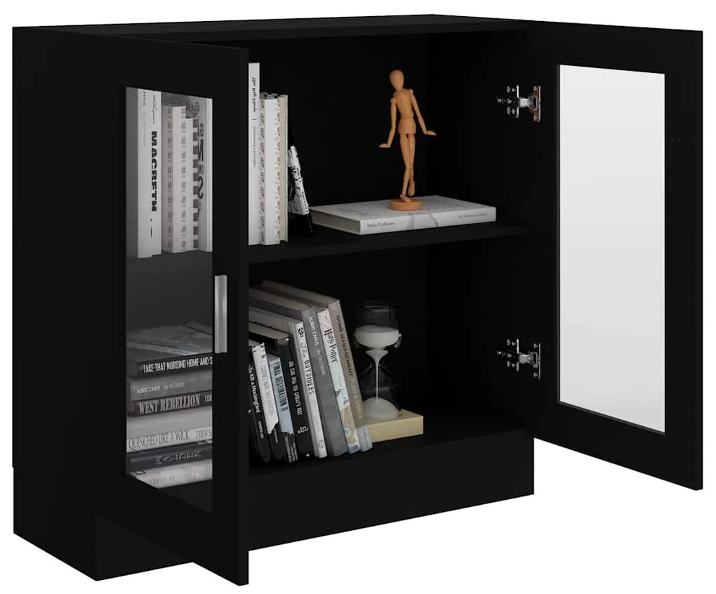 Armário vitrine 82,5x30,5x80 cm derivados de madeira preto