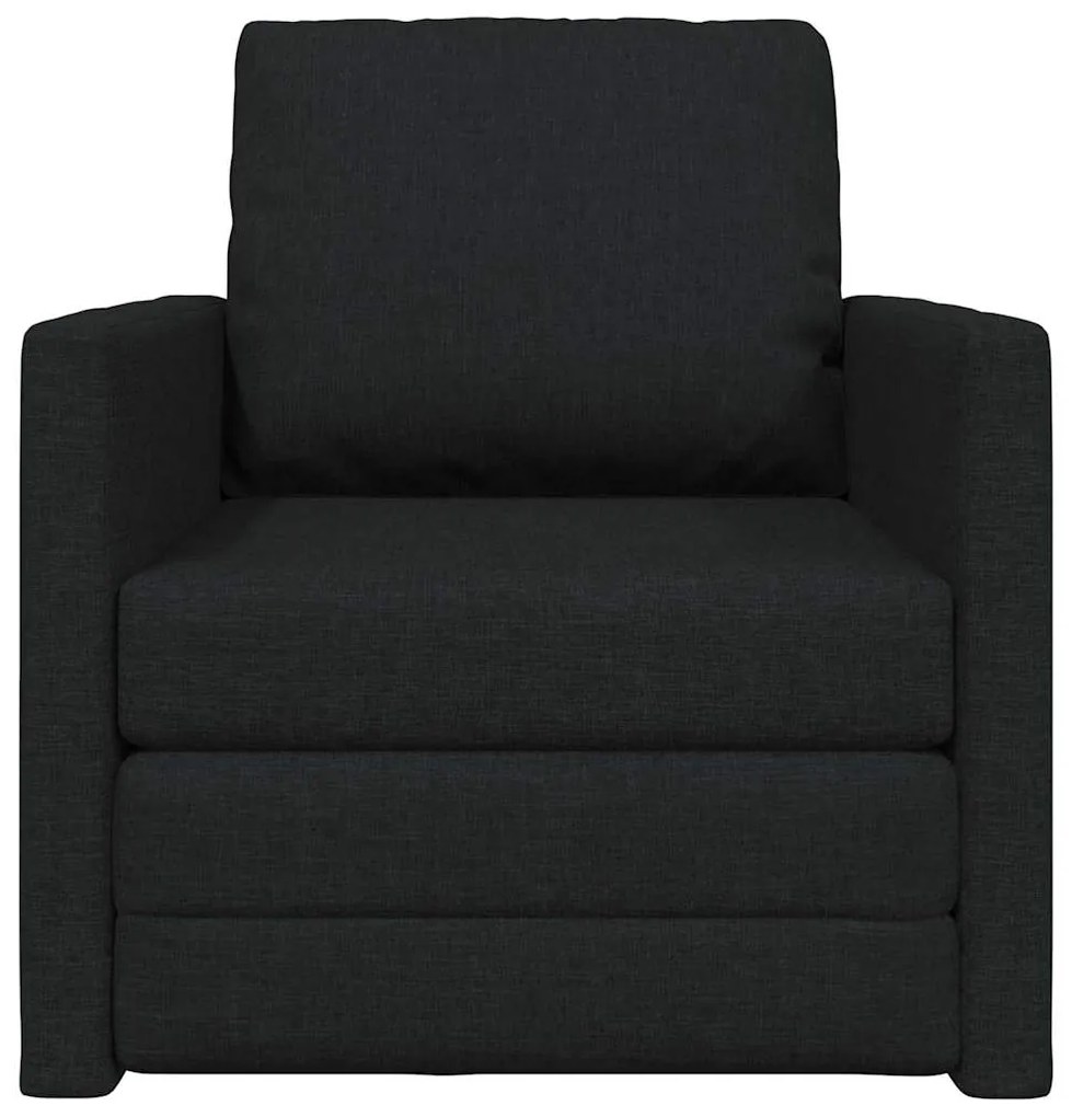 Sofá Cama 2-em-1 Preto 74x77x81 cm Tecido