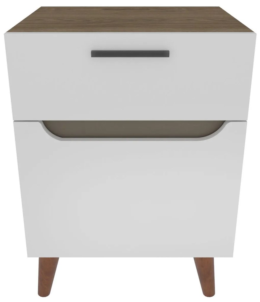 Mesa de Cabeceira Losso – Branco Carvalho – 45x36,8x63 cm