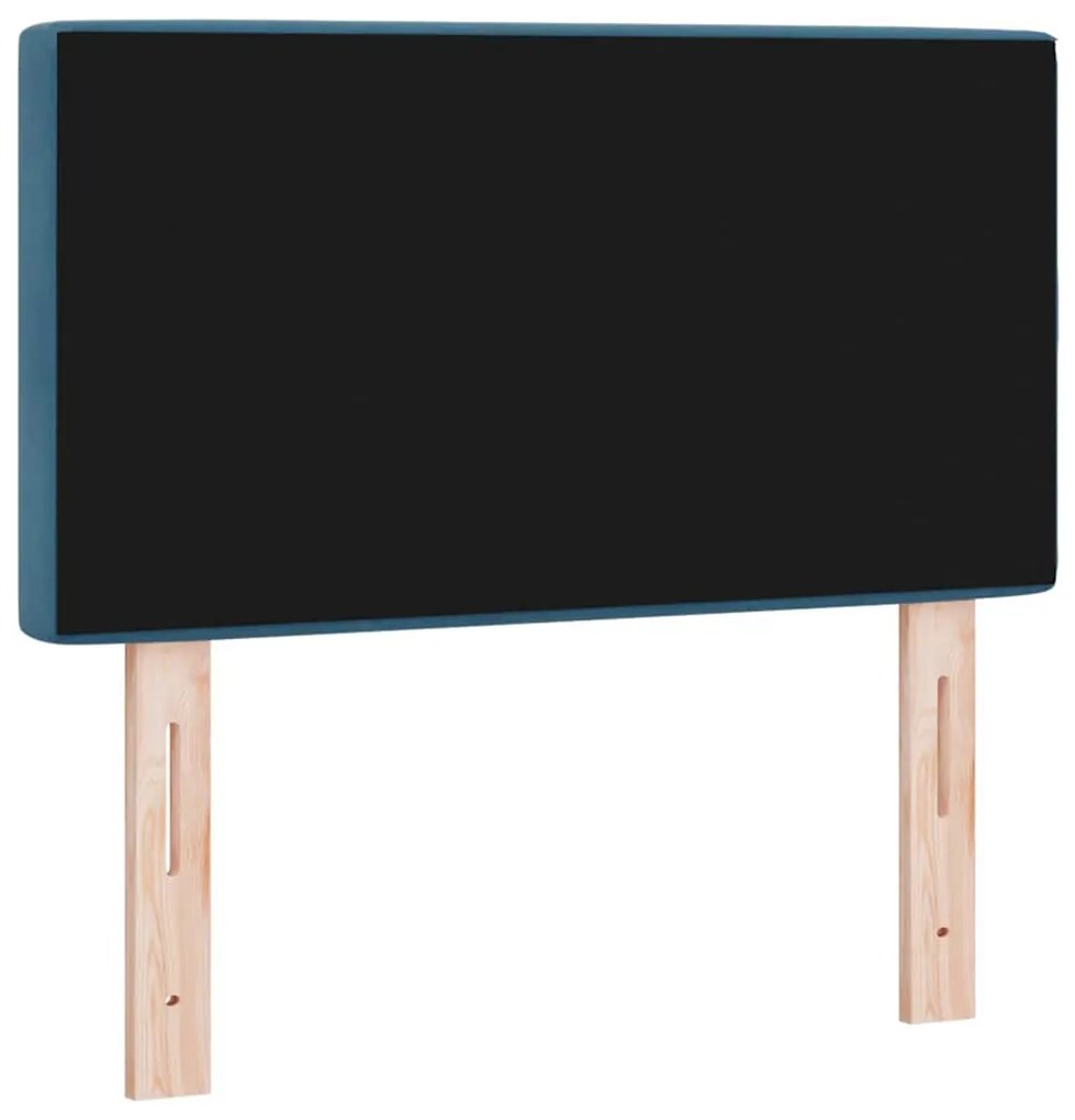 Cabeceira LED com botão de cristal, tufted, azul escuro, 80 cm, veludo