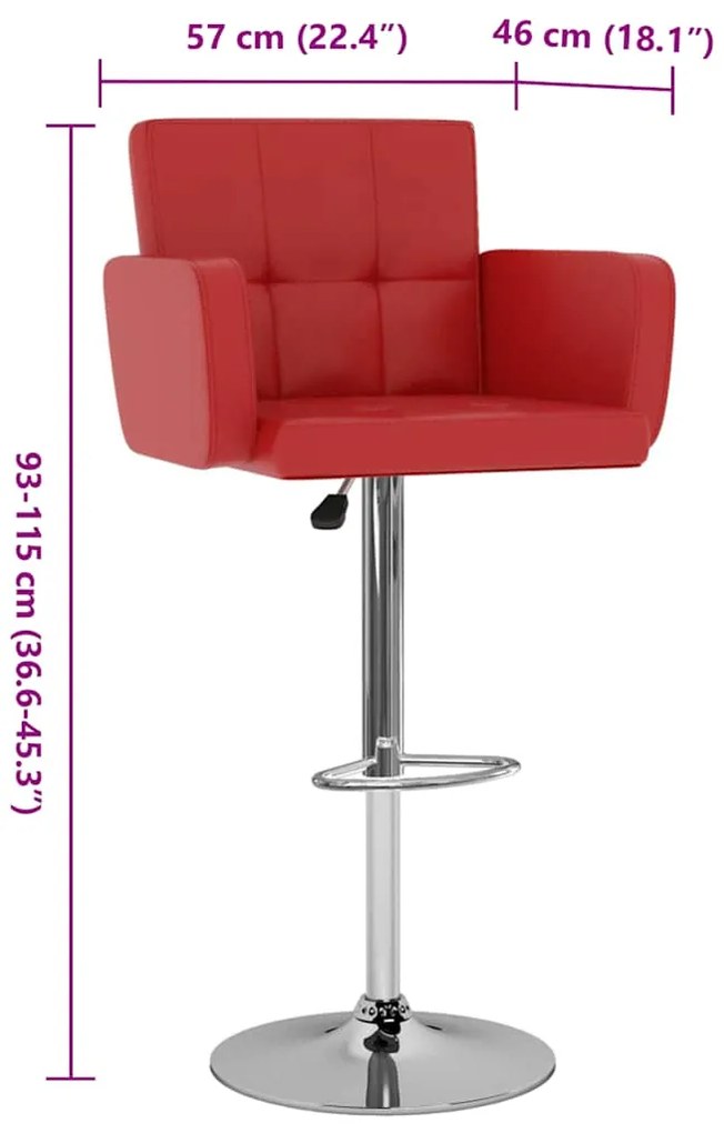 Bancos de bar 2 pcs couro artificial vermelho