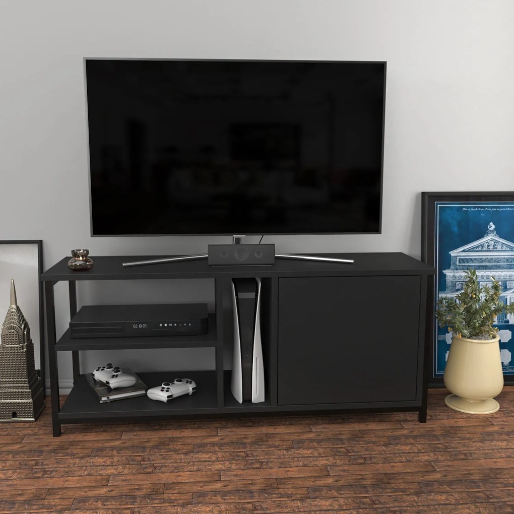 Móvel de TV Neola – Preto Antracite – 120 cm x 35,3 cm x 50,8 cm