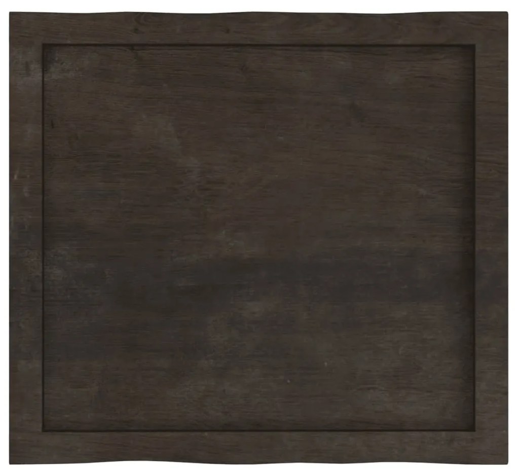 Tampo de mesa com bordas vivas maciço tratado castanho-escuro