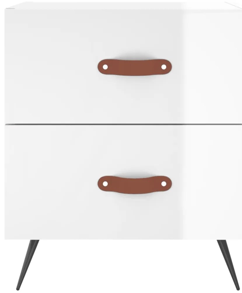 Mesa de cabeceira derivados de madeira branco brilhante