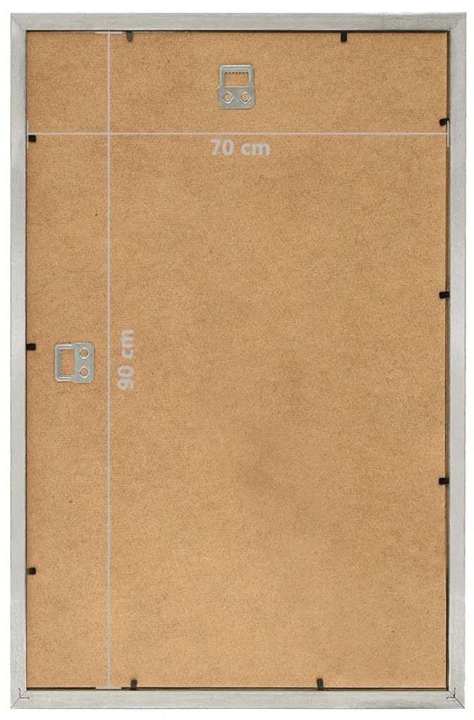 Molduras para parede 5 pcs 70x90 cm MDF prateado