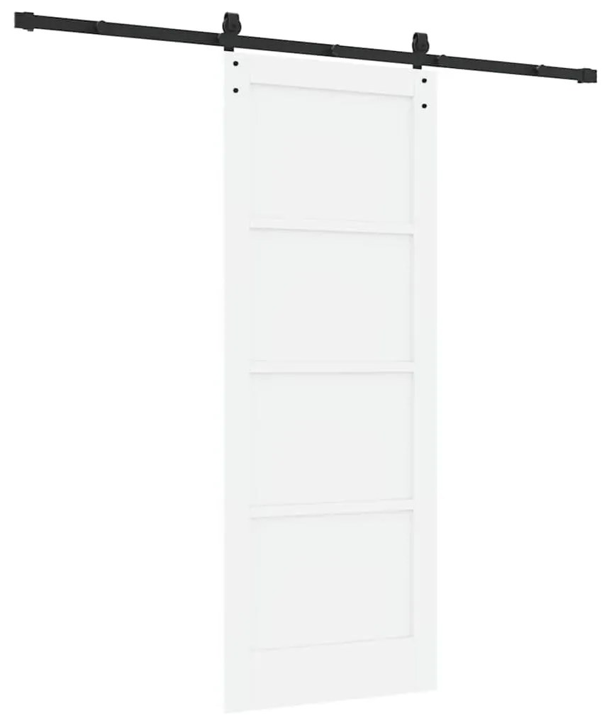 Porta Deslizante vidaXL com Acessórios Branca 78x202 cm Madeira Sólida