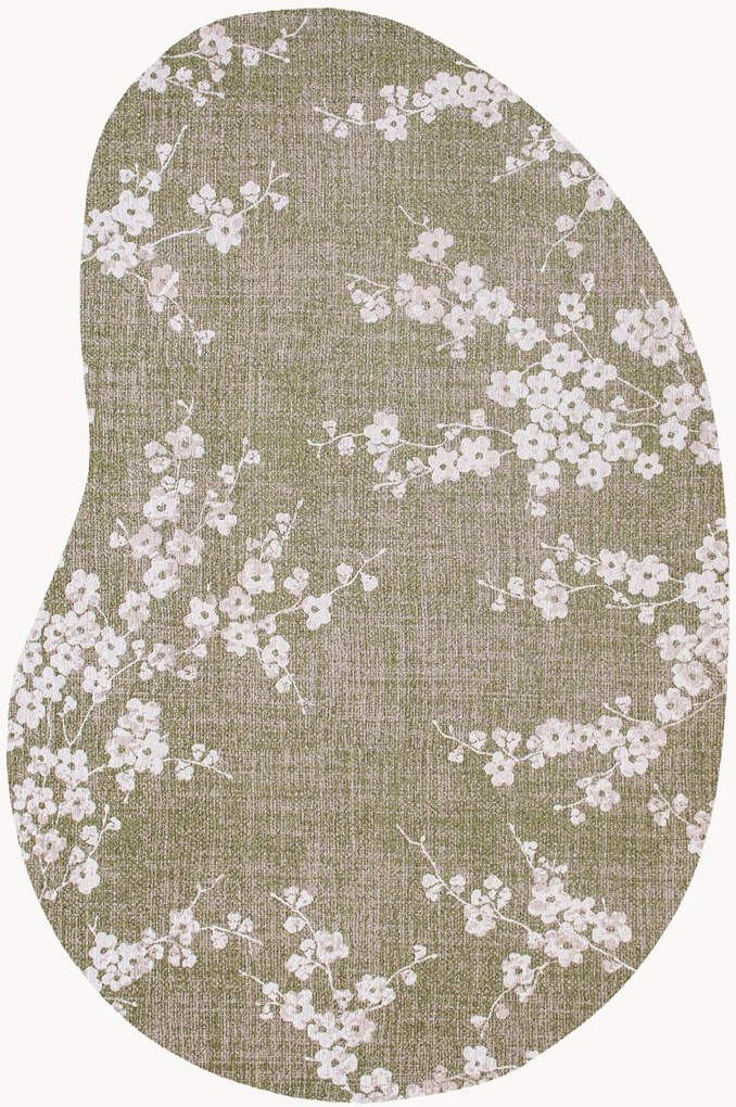 Tapete lavável em jacquard para interior e exterior de forma orgânica Sakura