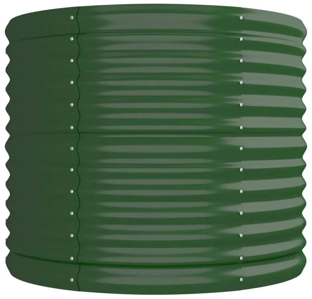 Canteiro elevado jardim 296x80x68 cm aço revestido a pó verde