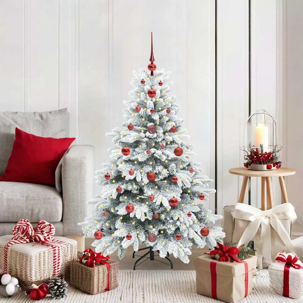 vidaXL Árvore de Natal Artificial com 150 LEDs Branco 120 cm PE e PVC