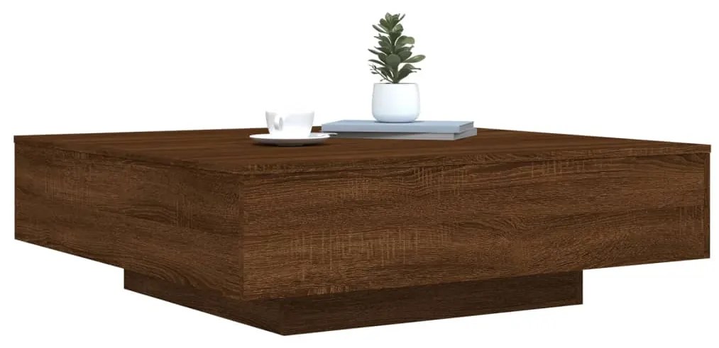 Mesa centro 100x100x31 cm derivados madeira carvalho castanho