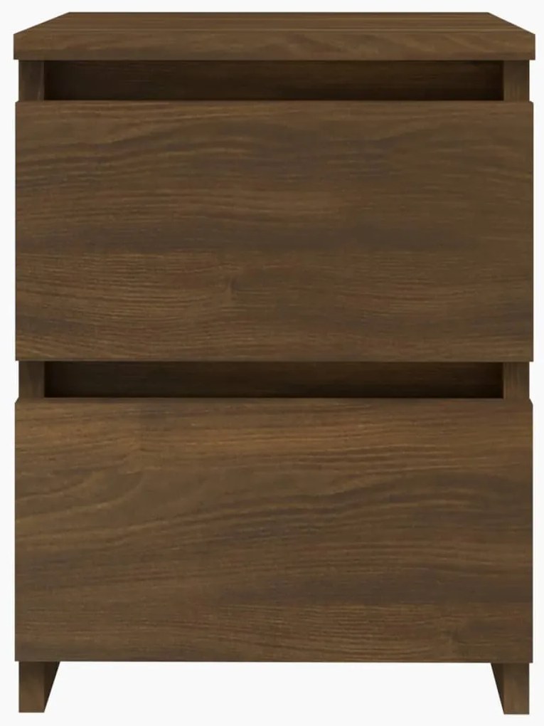Mesa cabeceira 2pcs 30x30x40cm deriv. madeira carvalho castanho