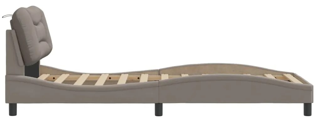 Estrutura de cama sem colchão 90x190 cm tecido cinzento