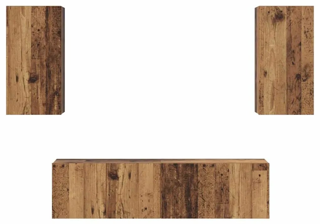 Conjunto de móvel de TV 4 pcs Madeira antiga 60 x 30 x 30 cm