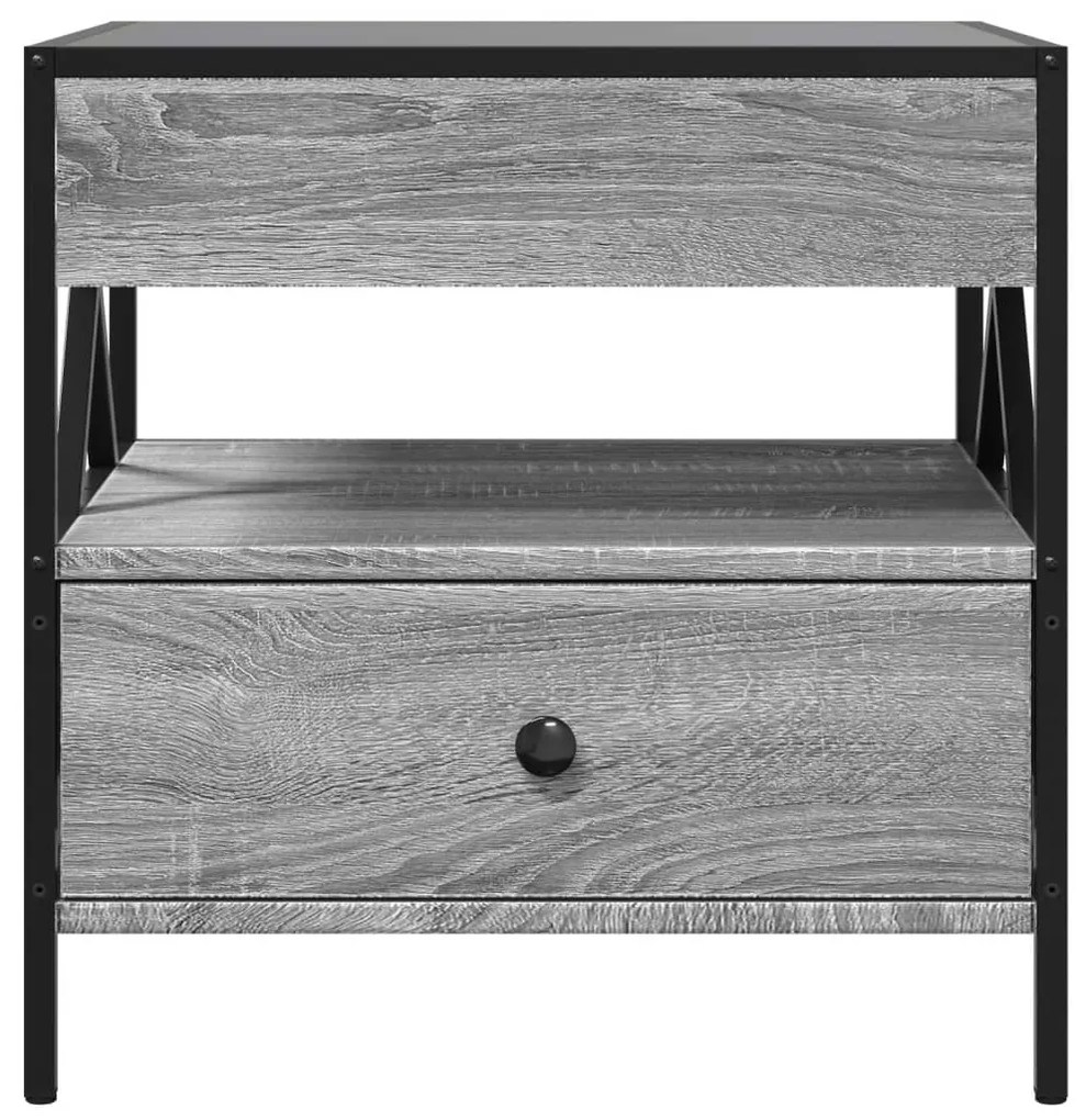 Mesa de centro luzes LED Infinity 50x50x51 cm cinzento sonoma