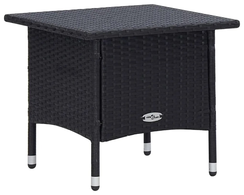 2 pcs conjunto lounge de jardim c/ almofadões vime PE preto