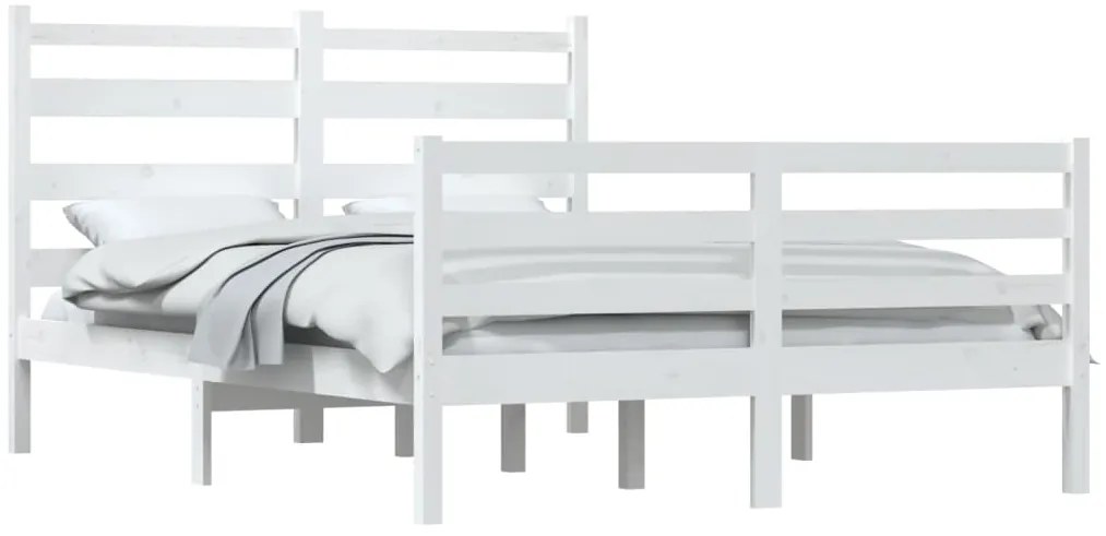 Estrutura de cama 120x200 cm pinho maciço branco