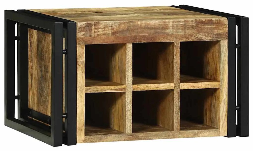 Apoio de Vinho 46x35x27,5 cm em Madeira Sólida de Mangueira Resistente
