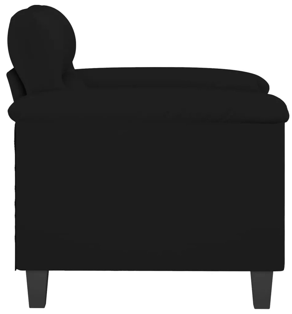 Poltrona 60 cm tecido de microfibra preto