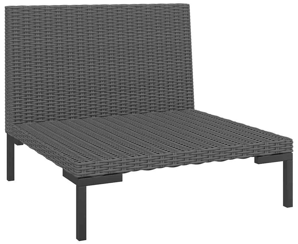 Sofás de jardim com almofadões semicircular 2 pcs vime PE