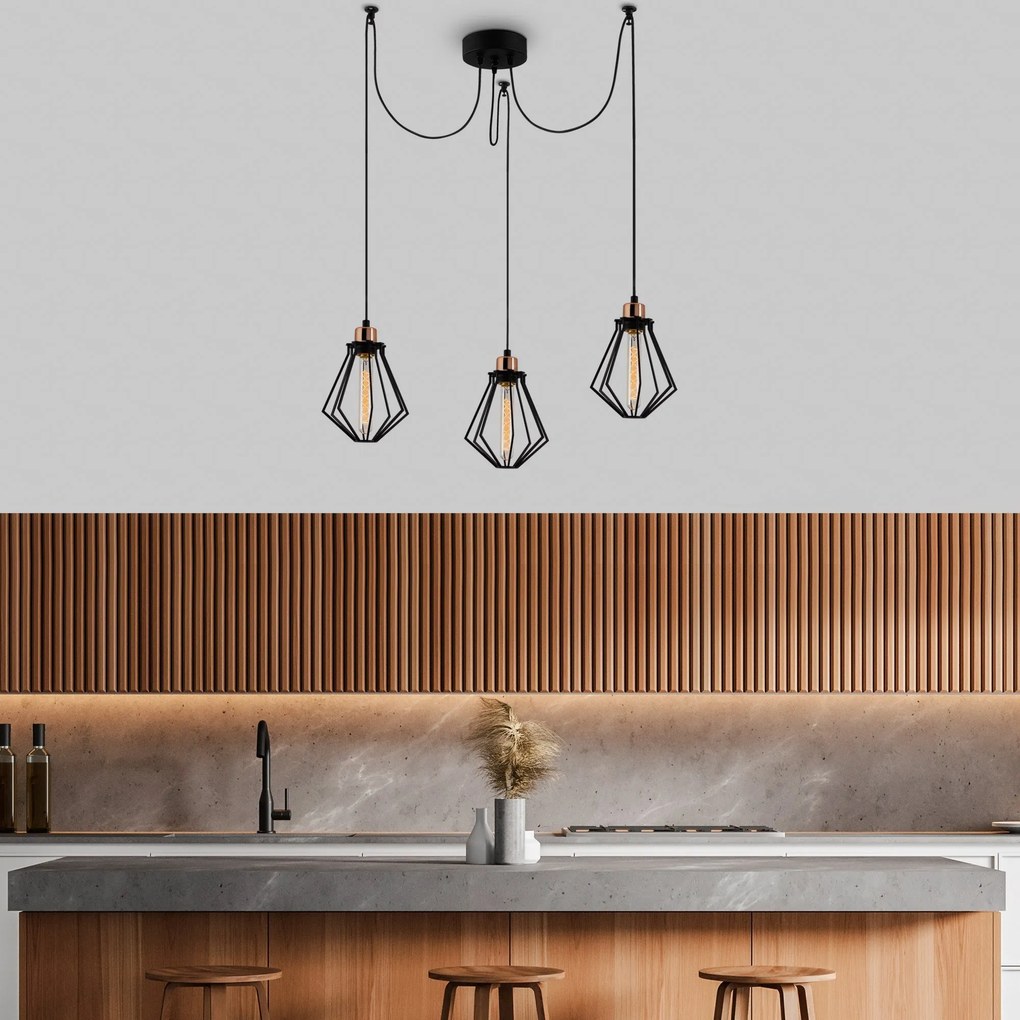 Candeeiro Chandelier Oylat – Preto – Ø108 cm x 110 cm