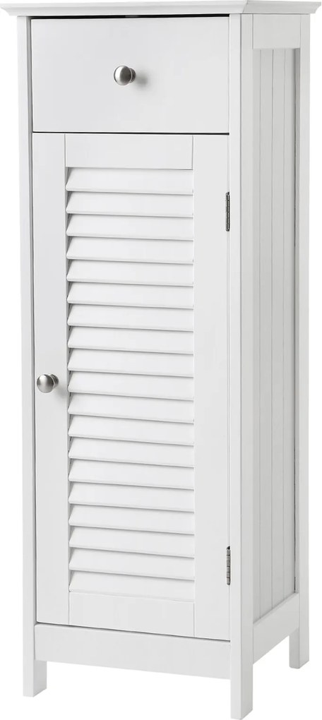 Armário de casa de banho estreito com gaveta 30 x 32 x 87 cm Branco