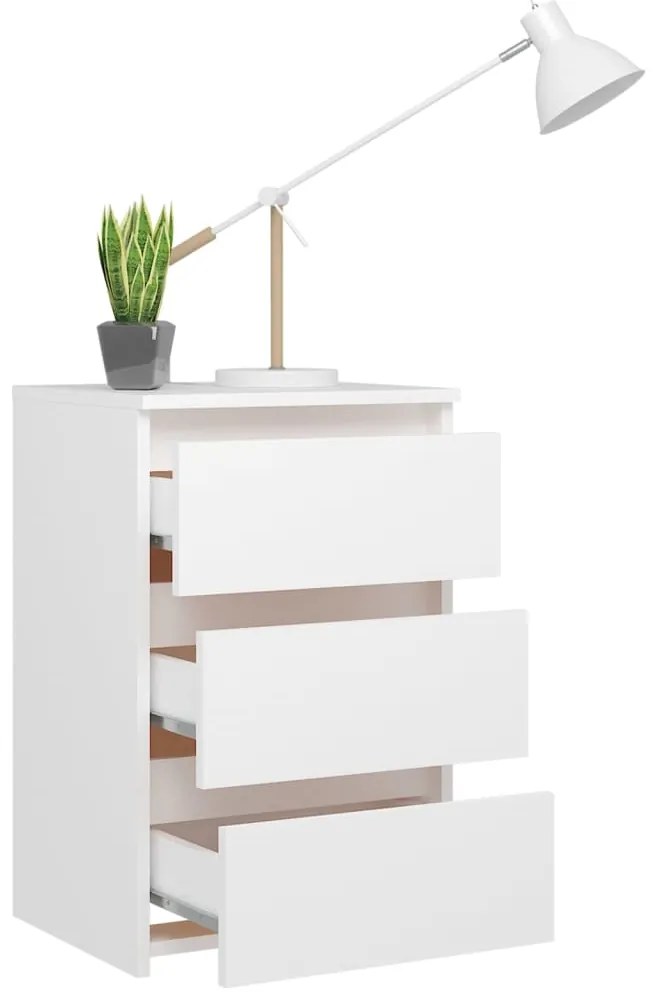 Mesas de cabeceira 2 pcs 40x35x62,5 cm derivados madeira branco