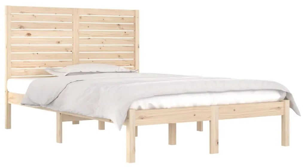 Estrutura de cama dupla pequena 4FT 120x190 cm madeira maciça