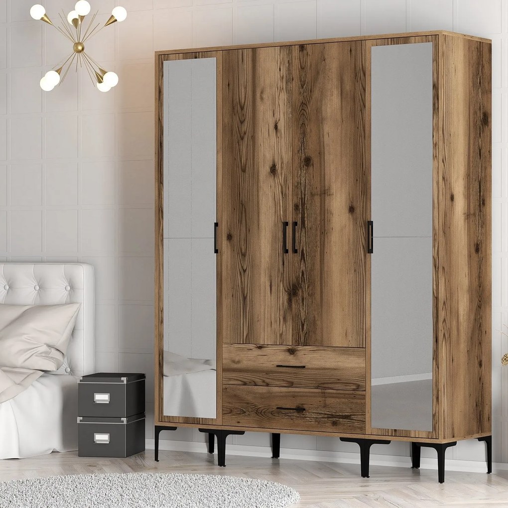 Guarda-roupa Kumsal RTR – Nogueira – 160x47,5x201,4 cm