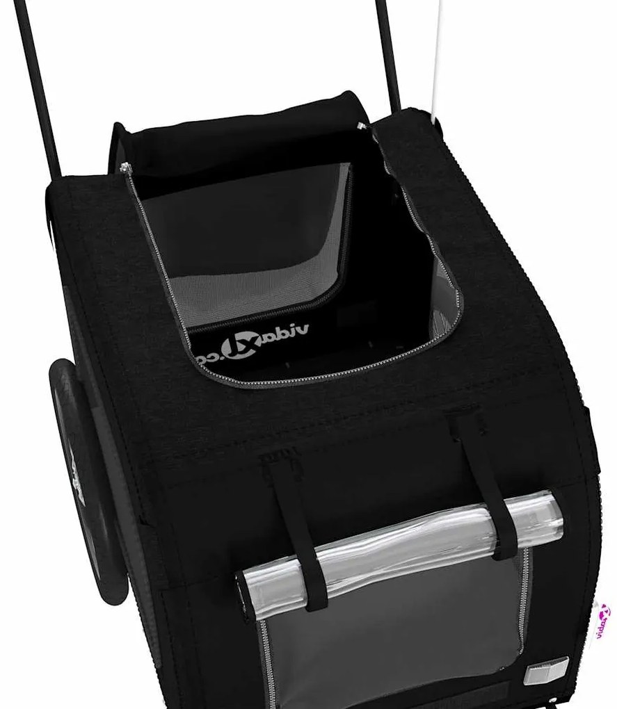 Reboque para Bicicleta para Pets - Tecido Oxford Preto e Ferro