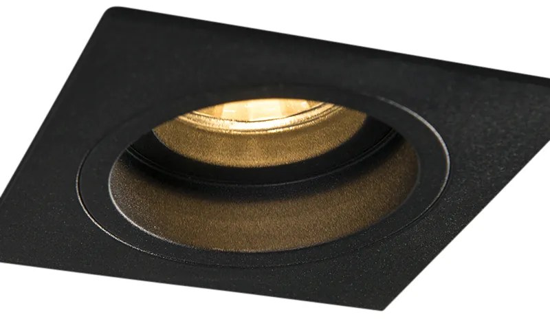 LED Foco embutido inteligente quadrado preto com Wi-Fi GU10 - Chuck Moderno