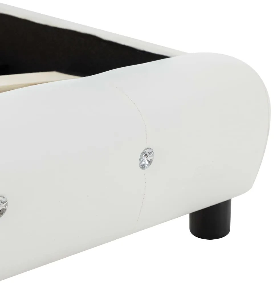 Estrutura de cama 140x200 cm couro artificial branco