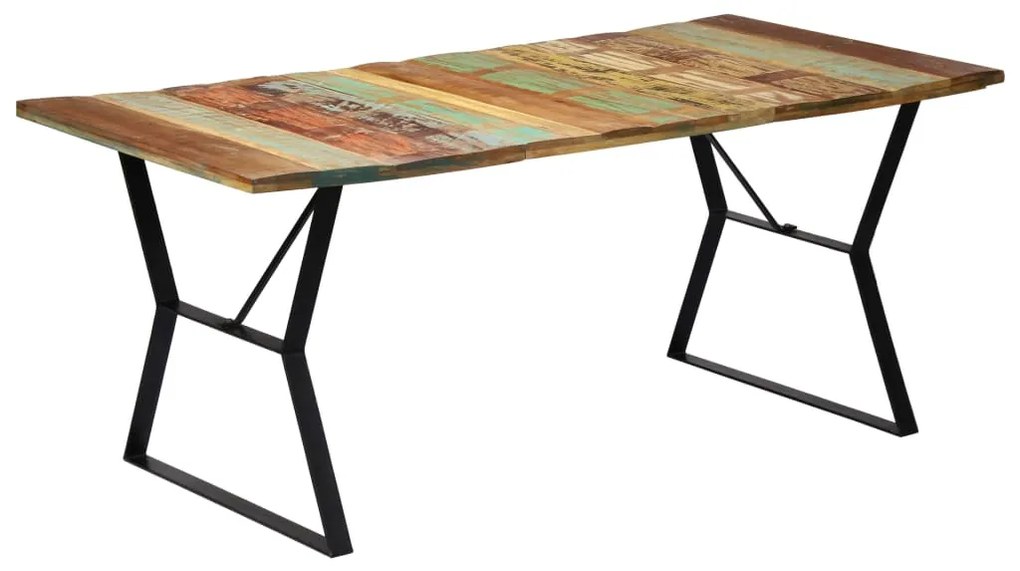 Mesa de jantar 180x90x76 cm madeira recuperada maciça