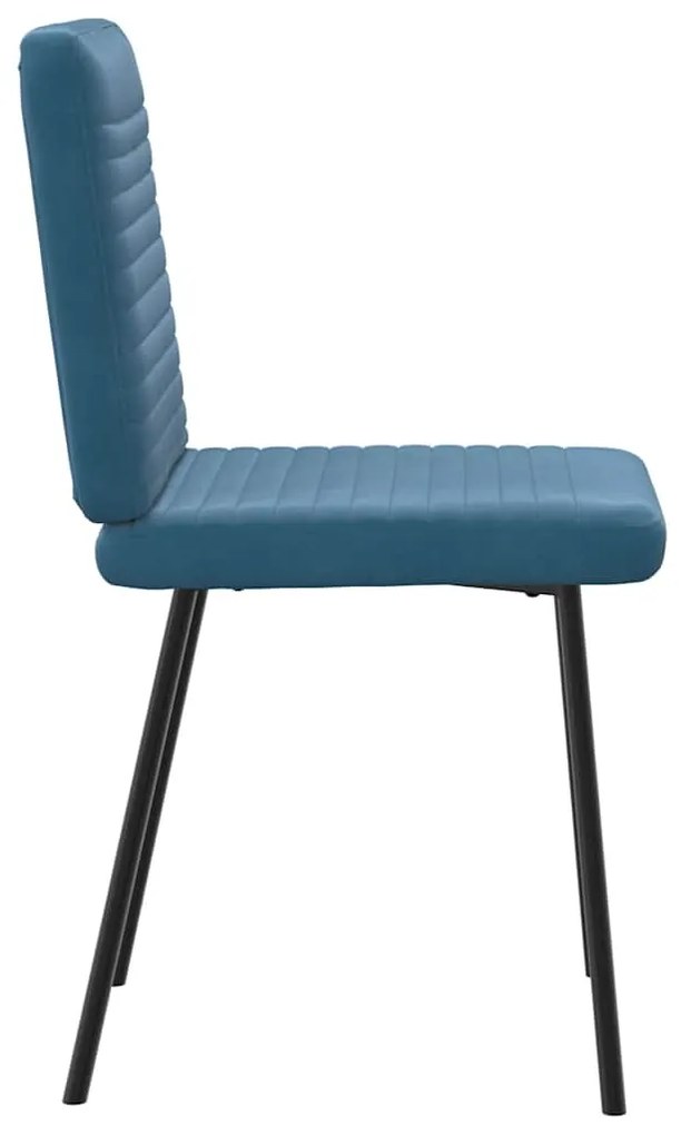Cadeiras de jantar 2 pcs veludo azul