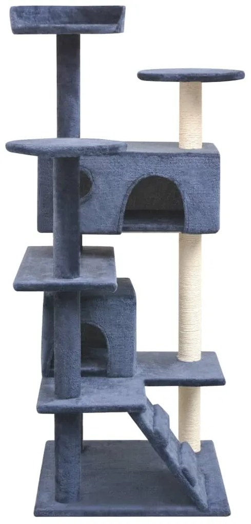 Árvore p/ gatos c/ postes arranhadores sisal 125 cm azul escuro