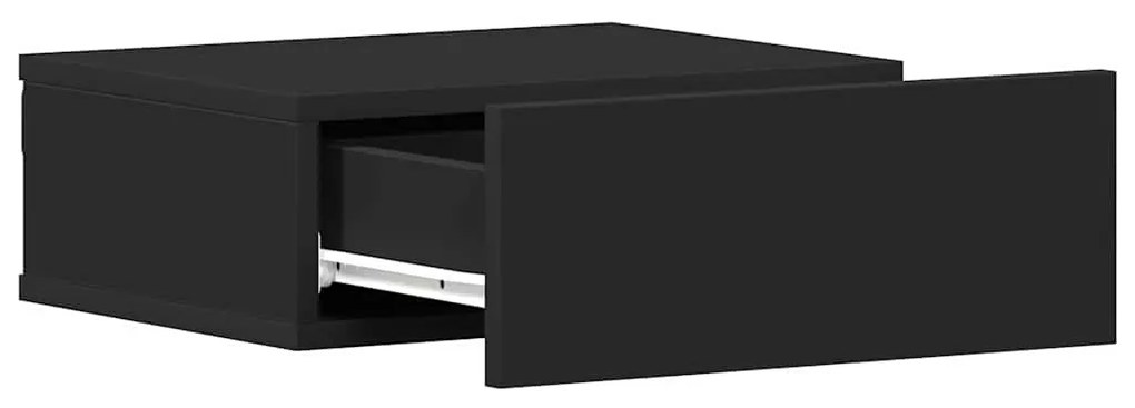 Mesa de cabeceira suspensa 2 pcs derivados de madeira preto