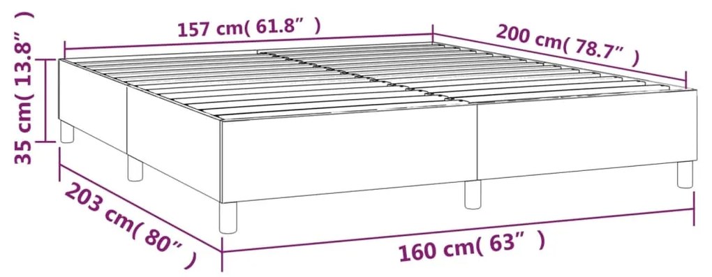 Estrutura de cama com molas 160x200 cm tecido cinza-acastanhado