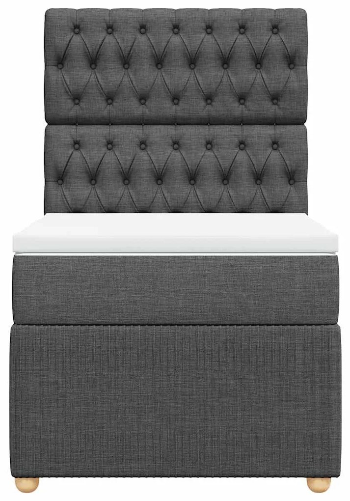 Cama com molas/colchão 90x200 cm tecido cinzento-escuro