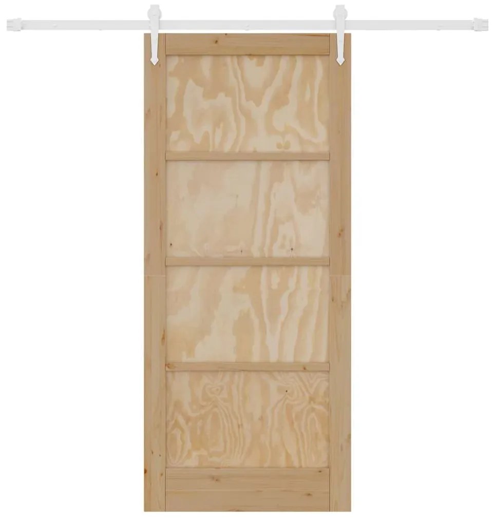 Porta de Correr vidaXL com Conjunto de Ferragens 86x198.5 cm Madeira M