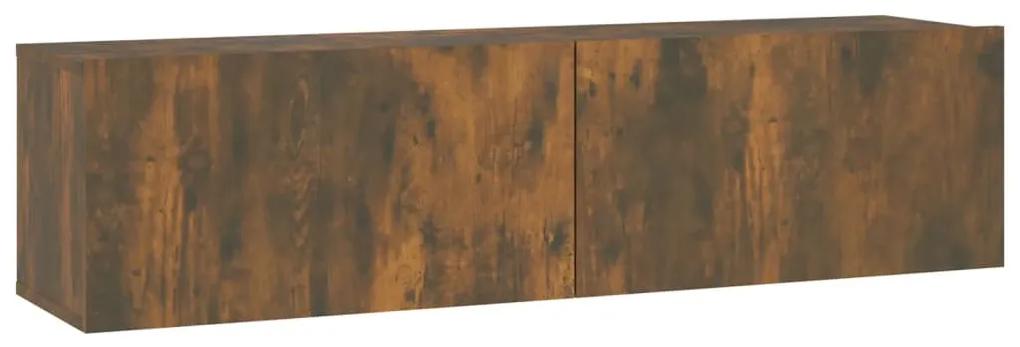Móvel parede TV 120x30x30 cm madeira processada carvalho fumado
