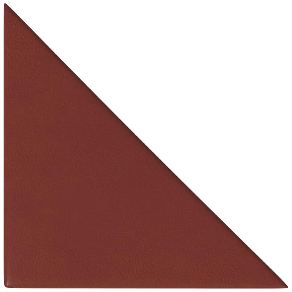 Painel parede 12 pcs 30x30cm couro art. 0,54 m² vermelho tinto