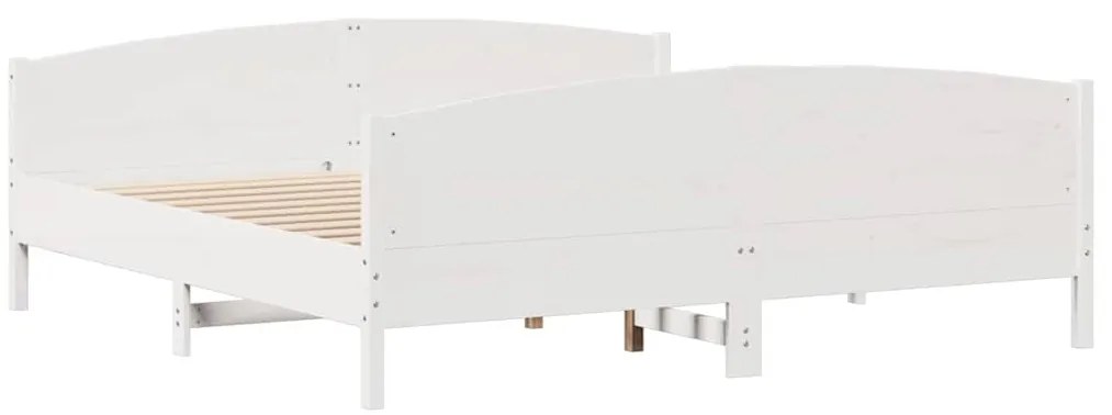 Cama sem colchão 180x200 cm madeira de pinho maciça branco