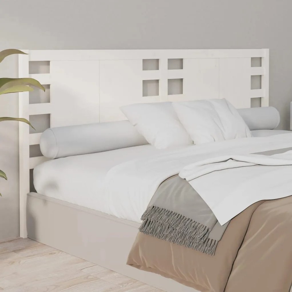 Cabeceira de cama 156x4x100 cm pinho maciço branco