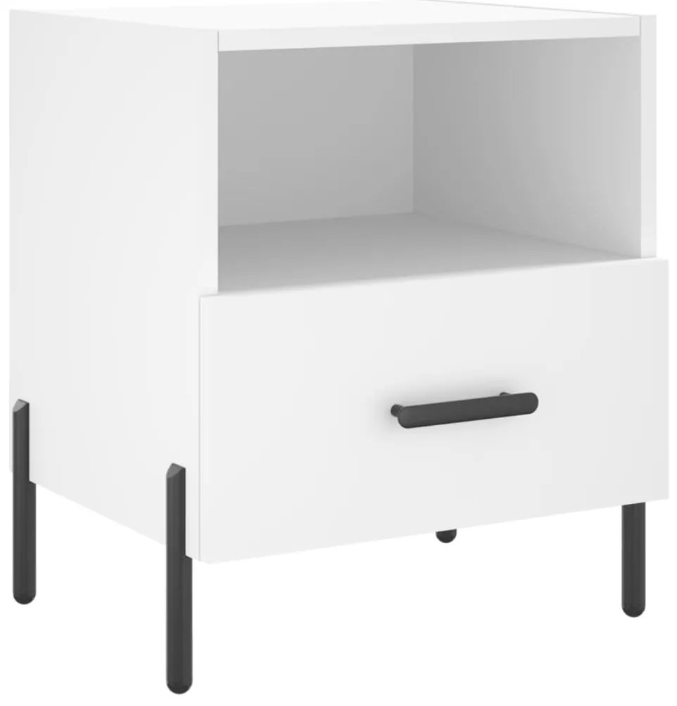 Mesas de cabeceira 2 pcs 40x35x47,5 cm deriv. de madeira branco